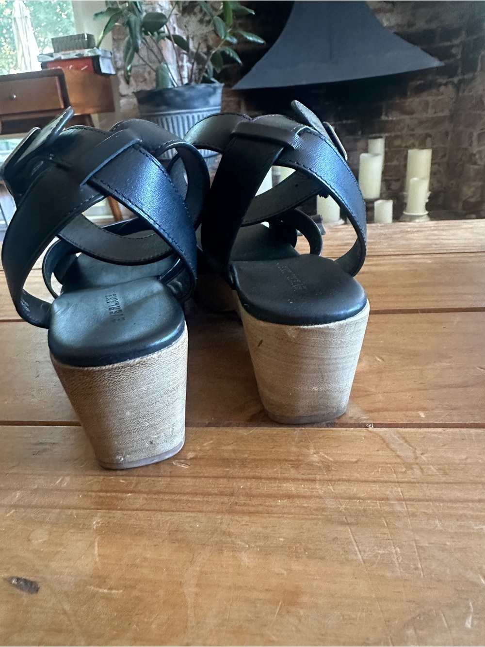 EVERLANE The Clog Sandal Wood Leather Black Size 8.5 - Picture 5 of 7